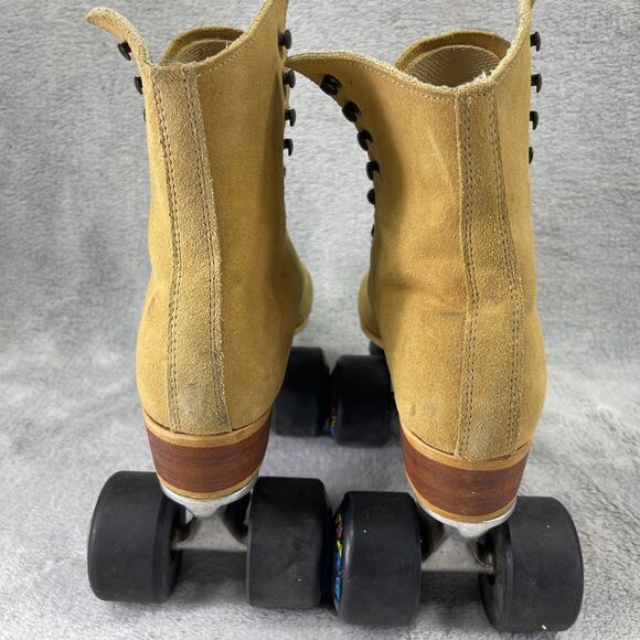 Vintage Riedell 130L Tan Suede Leather Roller Skates Size 6 Suregrip - Picture 5 of 16
